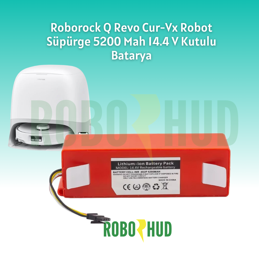 Roborock Q Revo Cur-Vx Robot Süpürge Bataryası 5200 mAh 14.4V Li-ion